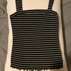 Areopastale black and white striped tank top